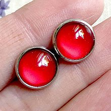 Náušnice - Color Stainless Steel Earrings / Farebné náušnice z chirurgickej ocele (06 Červená) - 12012867_