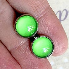 Náušnice - Color Stainless Steel Earrings / Farebné náušnice z chirurgickej ocele (10 Zelená fresh) - 12012899_