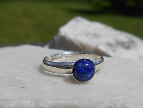 Prstene - lapis lazuli in silver-ring - 12015072_