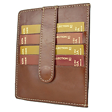 Peňaženky - Púzdro na karty z pravej kože vo svetlo hnedej farbe - 12014000_