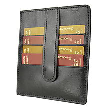 Peňaženky - Púzdro na karty z pravej kože v čiernej farbe - 12014005_