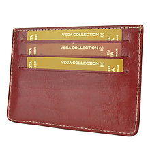 Peňaženky - Kožené púzdro na karty v bordovej farbe - 12014016_