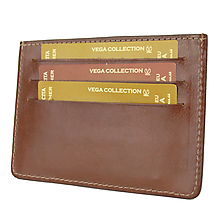 Peňaženky - Kožené púzdro na karty vo svetlo hnedej farbe - 12014019_
