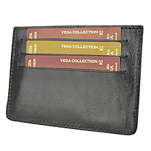 Peňaženky - Kožené púzdro na karty v čiernej farbe - 12014023_