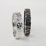 Prstene - Sme párik Odvážnych / strieborné obrúčky Ag925 (Štruktura+patina) - 12013670_