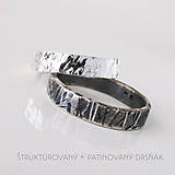 Prstene - Sme párik Odvážnych / strieborné obrúčky Ag925 (Štruktura+patina) - 12013672_