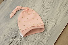 Detské čiapky - Baby čiapka srdiečka  pink - 12015122_