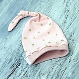 Detské čiapky - Baby čiapka srdiečka  pink - 12015123_