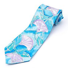 Pánske doplnky - Hedvábná kravata Svlačec (Modrá) - 12016145_