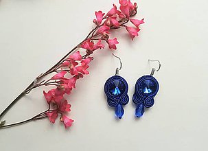 Náušnice - Farebné náušničky - soutache earrings  (Modrá) - 12020552_