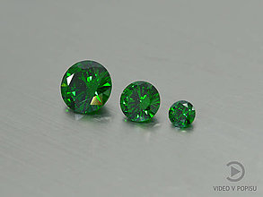 Minerály - Zirkón kubický smaragd zelený 2-10 mm okrúhly - 12020788_