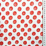Textil - červené bodky, hrubá 100 % bavlna, šírka 140 cm - 12020288_