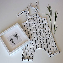 Detské oblečenie - Biely mušelínový overal - žirafy - 12020366_