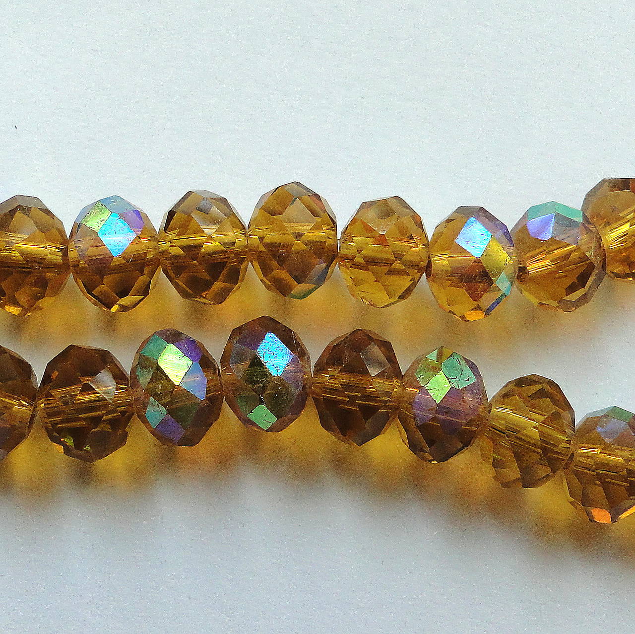 Sklenená rondelka 8x6mm-1ks (topas tmavý AB)