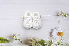 Detské topánky - Biele papučky BAVLNA - 12024369_