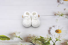 Detské topánky - Biele papučky BAVLNA - 12024372_