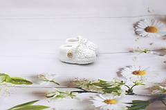Detské topánky - Biele papučky BAVLNA - 12024374_