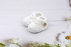 Detské topánky - Biele papučky BAVLNA - 12024375_