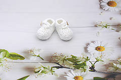 Detské topánky - Biele papučky BAVLNA - 12024376_