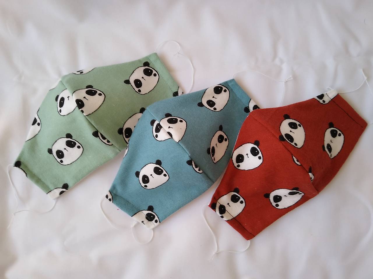 Set ľúbime pandy 3 rúška tvarované dvojvrstvové