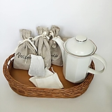 Úžitkový textil - Bavlnené vrecúška na sypaný čaj, alebo kávu (sada 5 ks) - 12029325_