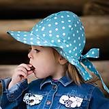 Detské čiapky - Detský klobúk mint dotties - 12030811_