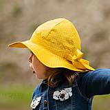 Detské čiapky - Detský klobúk yellow dotties - 12030851_
