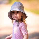 Detské čiapky - Detský ľanový klobúk grey - 12030924_