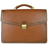 Pánske tašky - Veľká kožená aktovka, ručne tieňovaná vo svetlo hnedej farbe s bohatou výbavou - 12028285_