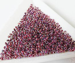 Korálky - Korálky rokajl Toho Inside-Color Rainbow Crystal/Strawberry Lined 11/0 - 5g - 12029350_