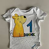 Detské oblečenie - Maľované body k 1. narodeninám (so psíkom 2) - 12033700_