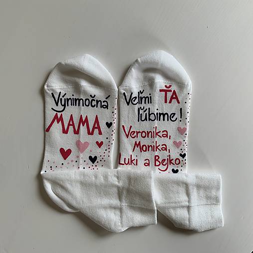 Maľované  ponožky pre výnimočnú MAMU (s menami detí)