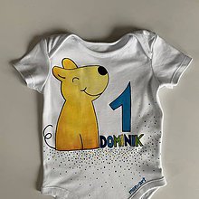 Detské oblečenie - Maľované body k 1. narodeninám (so psíkom 2) - 12033699_