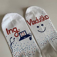 Ponožky, pančuchy, obuv - Maľované ponožky s titulom a menom (pre ITčkara) - 12033762_