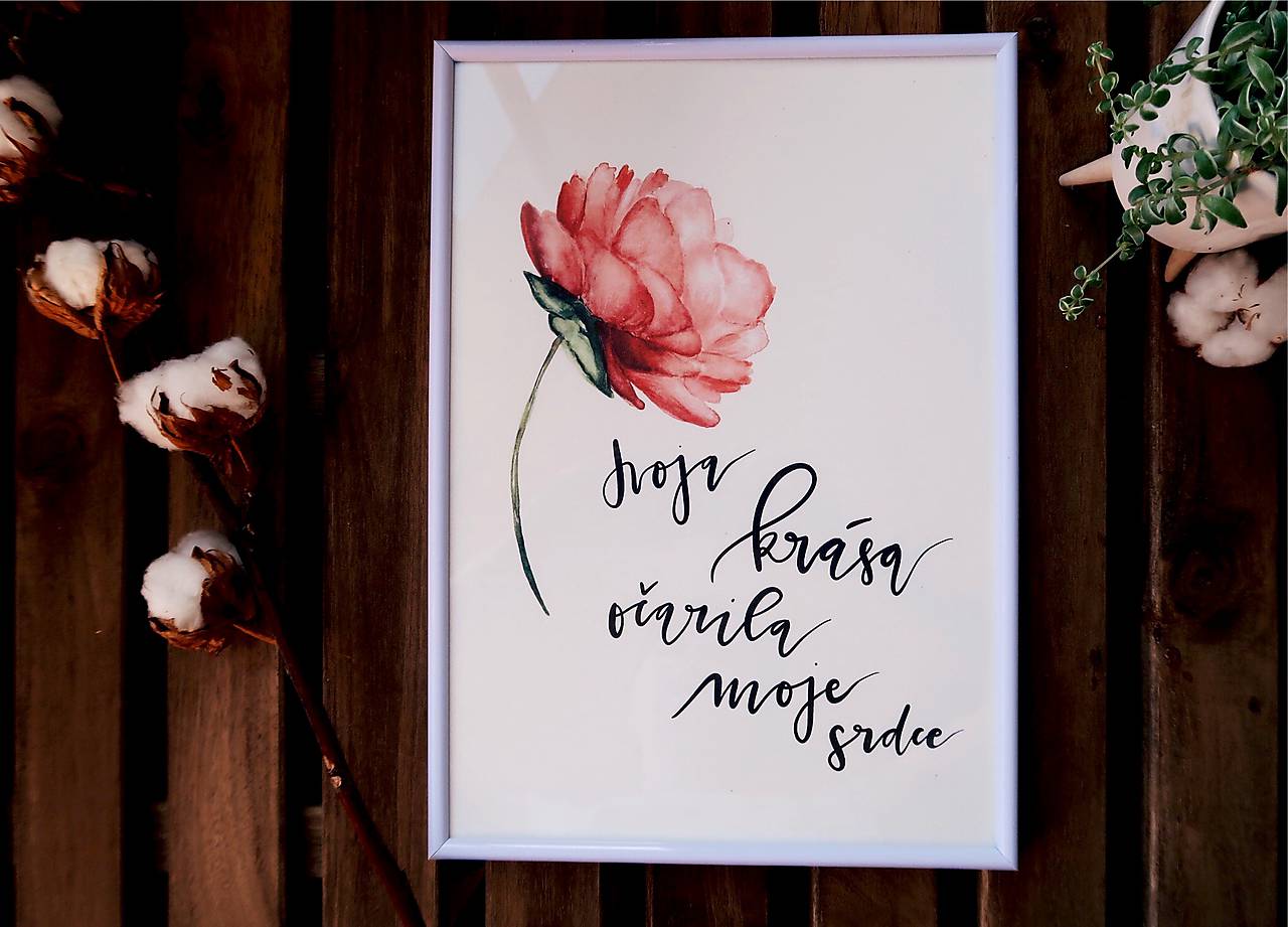 TVOJA KRÁSA OČARILA MOJE SRDCE - art print (A5 (15x21cm))