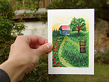 Papiernictvo - pohľadnica: záhradka - políčka - 12034490_