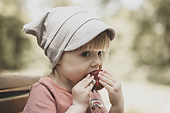 Detské čiapky - Letná pružná šatka sivá - 12036736_