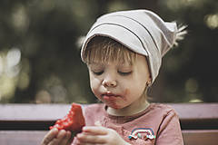 Detské čiapky - Letná pružná šatka sivá - 12036737_