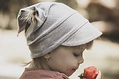 Detské čiapky - Letná pružná šatka sivá - 12036740_