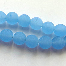 Minerály - Krištáľ matný-1ks (10mm-ľadovo modrý) - 12039541_