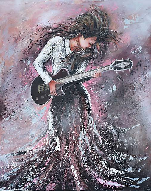 Obrazy - ,,Gitaristka,, - 12039077_