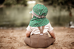 Detské čiapky - Šiltovka s plachtičkou proti slnku zelená futbal - 12040636_