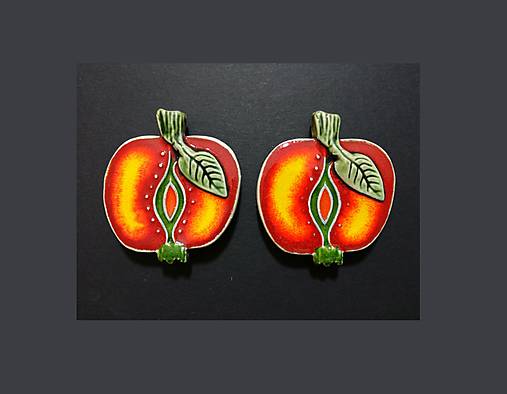 Magnetky - Keramická magnetka - jabĺčko - 12039637_