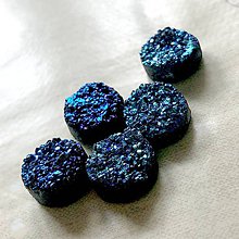 Minerály - Titánová drúza kabošon kruh / 12mm - 12042709_