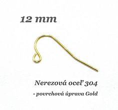 Komponenty - Náušnicový háčik /zlatá farba/ /M2315/ - nerez.oceľ 304 - 12044670_