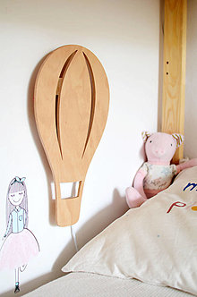 Svietidlá - Detská drevená lampa Balón teplovzdušný - 12041996_