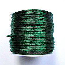 Galantéria - Saténová šnúra 1mm-cca 30m (zelená jedľa) - 12048068_