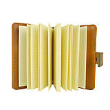Papiernictvo - Malý kožený zápisník na heslový zámok, ručne tieňovaný, žltá farba - 12046870_