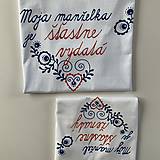 Topy, tričká, tielka - Maľované tričká pre mladomanželov s ľudovým motívom a nápismi : - 12051896_