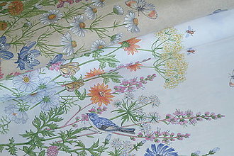 Textil - Látka Lúčne kvety bordúra - 12054278_